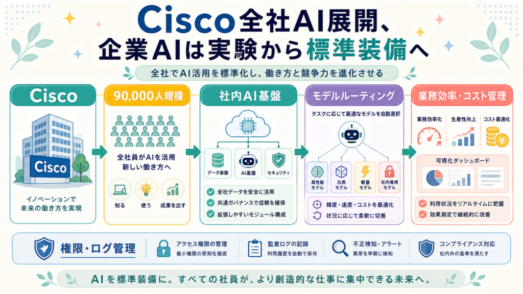 Cisco全社AI展開、企業AIは実験から標準装備への図解