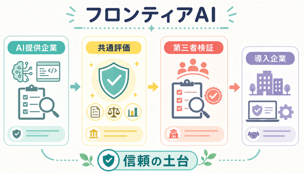 フロンティアAI、安全性評価を第三者と共有する議論が前進の図解