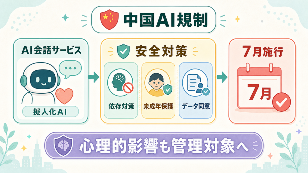 中国、AI擬人化サービス規制が論点にの図解