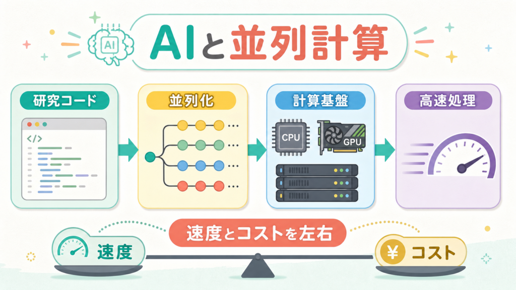 AIと並列計算、研究コードを高速化する基盤技術にの図解