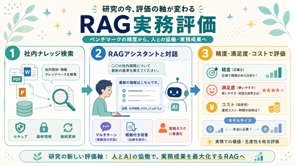 RAG評価、精度だけでなく人との協働への図解