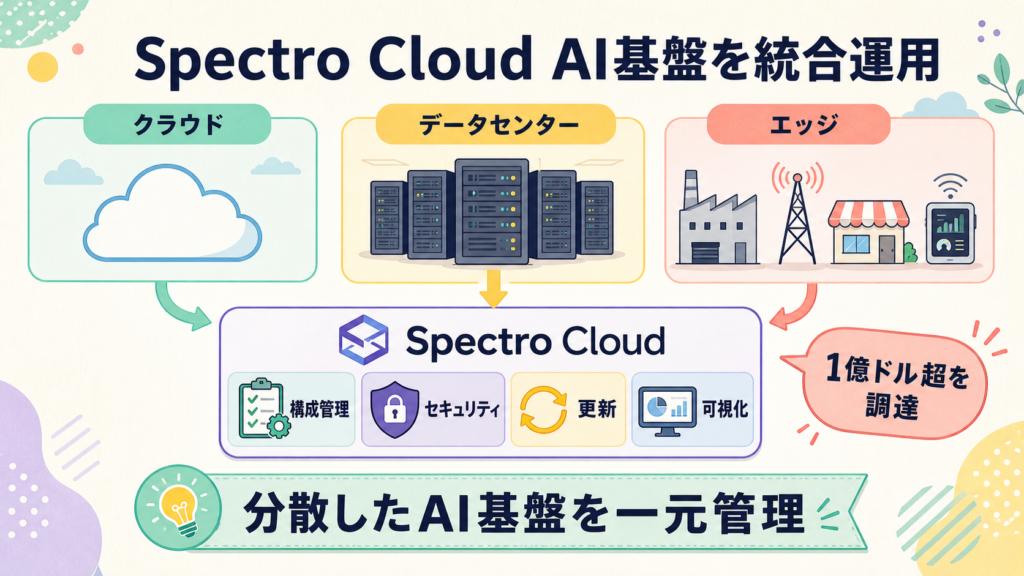 Spectro Cloudが複数環境のAI基盤運用を統合する図解