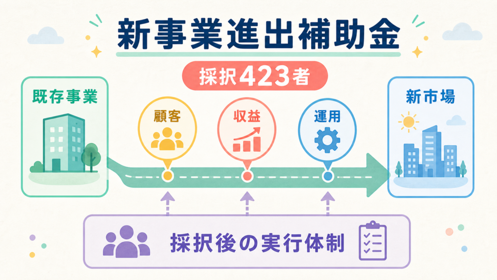 新事業進出補助金、採択結果から計画の実現性を見るの図解