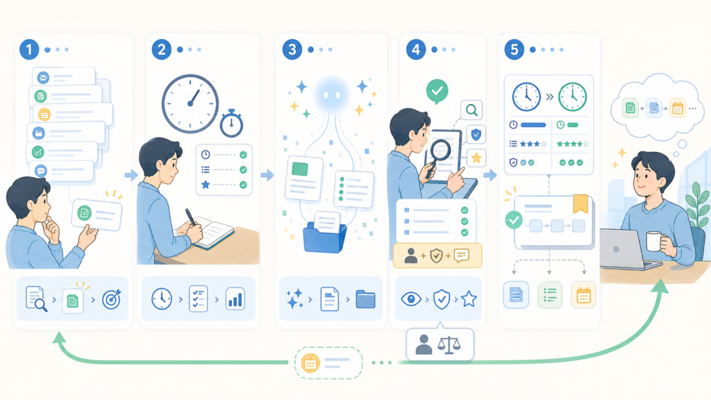 AI業務効率化を一つの工程から始めるまとめ