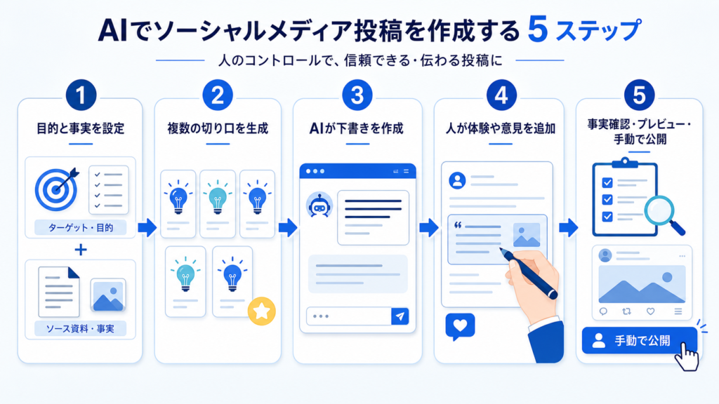 AIでSNS投稿を作成する5ステップ