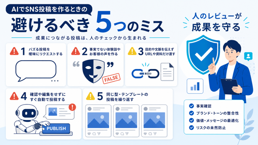 AIでSNS投稿を作るときに避けたい5つの失敗