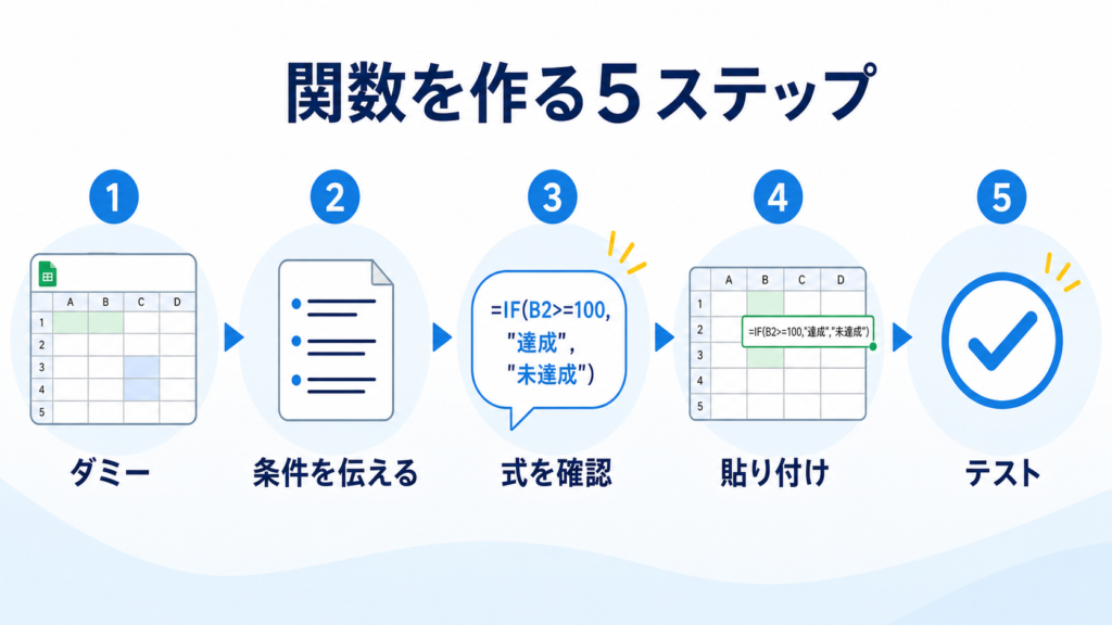 ChatGPTでスプレッドシート関数を作る5ステップ