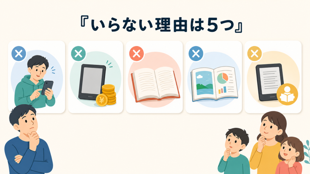 Kindle端末はいらないと言われる5つの理由