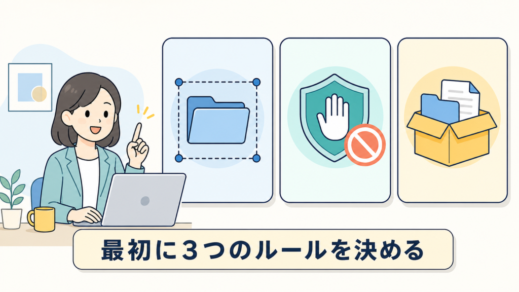 AIでPCのファイル整理を始める前に守る3原則