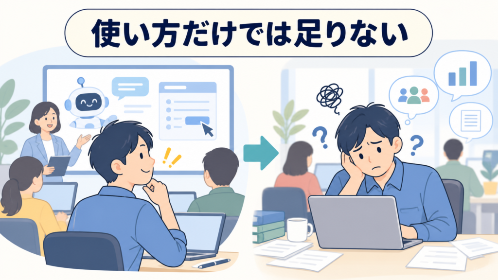「使い方だけ」の研修が定着しない理由