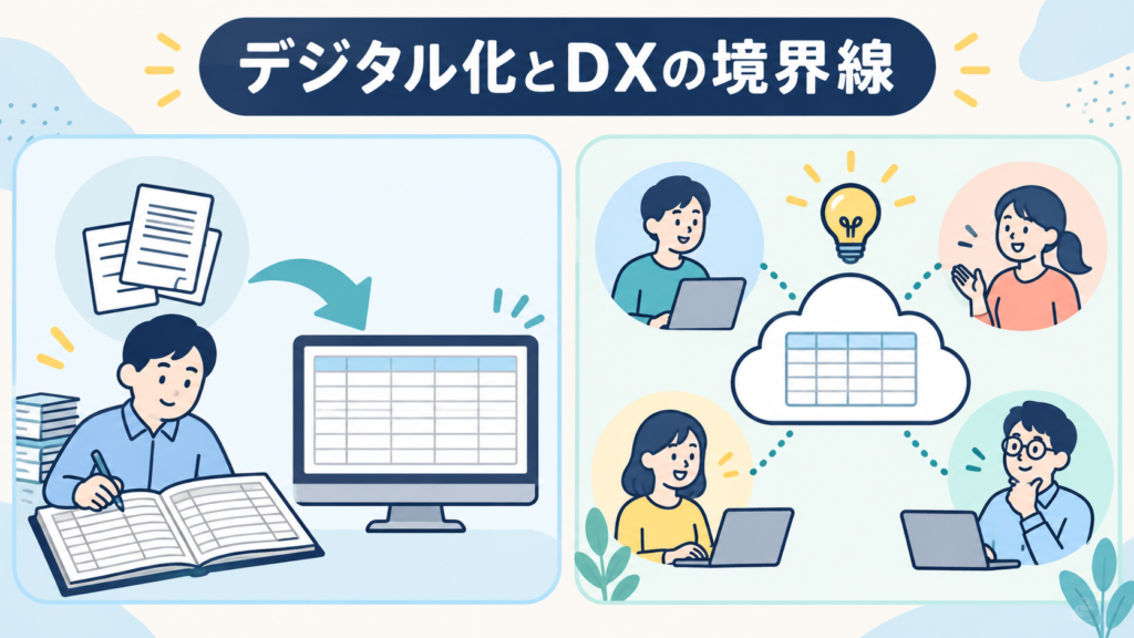 具体例で比較する・デジタル化とDXの境界線