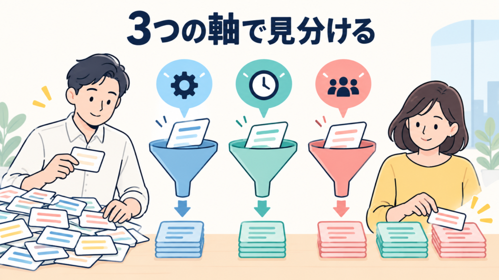 自動化できるかを見分ける3つの軸