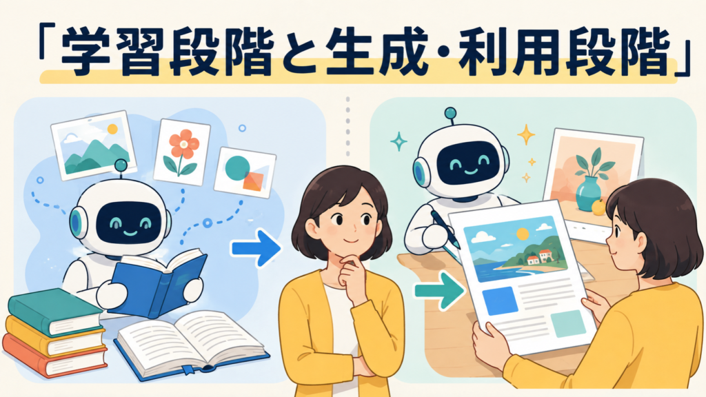 生成AIの著作権は2つの段階で考える