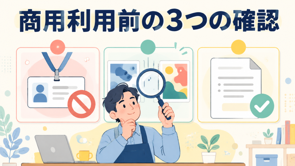 商用利用前に確認する3つのポイント