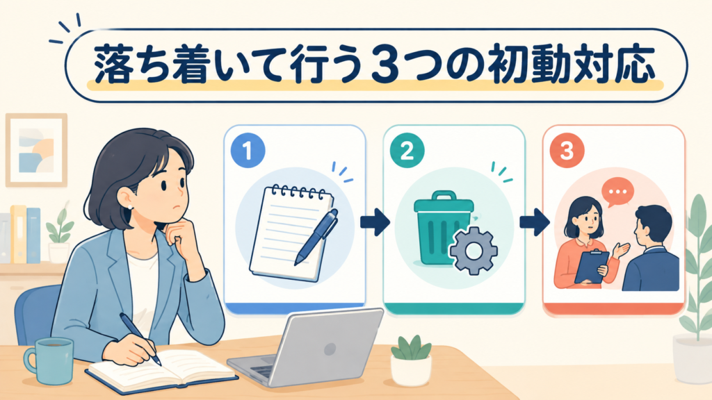 まず落ち着いて行う3つの初動対応