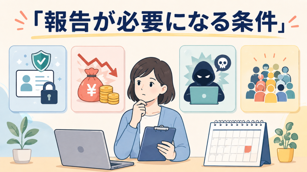 個人情報保護委員会への報告が必要なケース