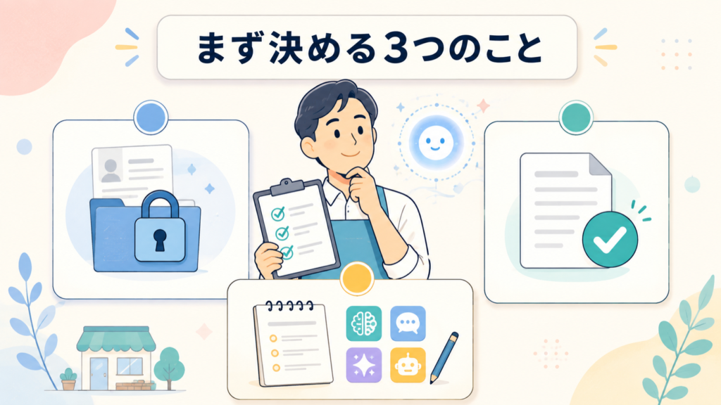 個人事業主・小規模事業者がまず決めるべき3つのこと