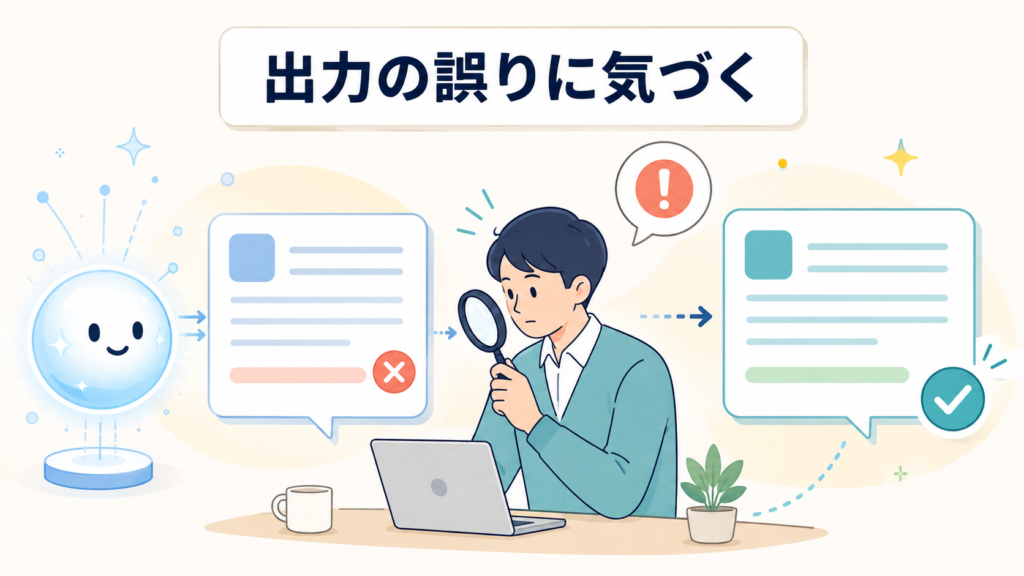 出力の誤りに気づくには