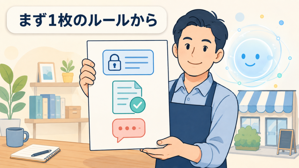 最低限の社内ルールを1枚にまとめる