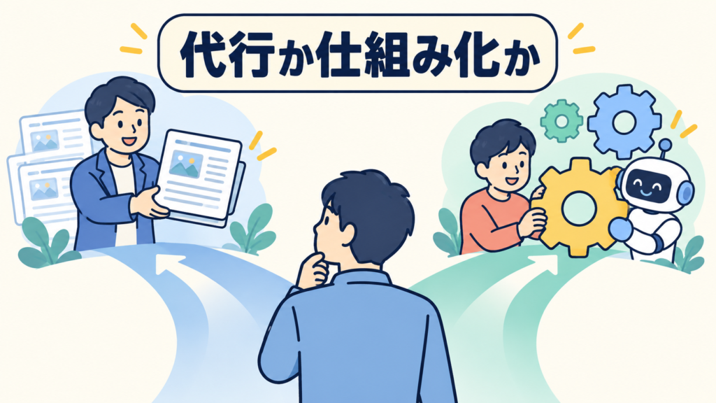 代行と仕組み化支援、どちらが向いているか